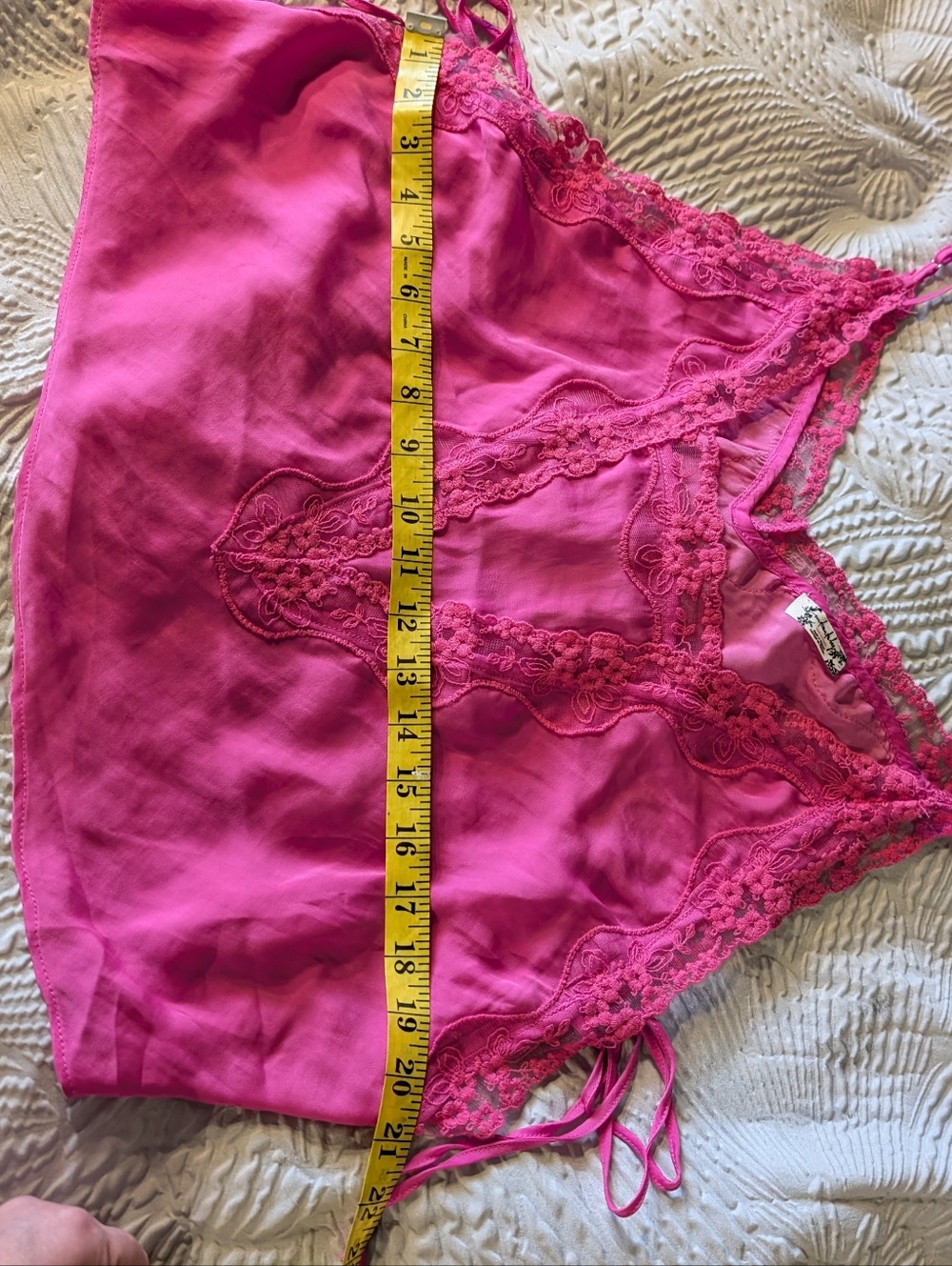 Free People NWOT Someone Like You Cami in Bright Pink sz LRG - Picture 3 of 16
